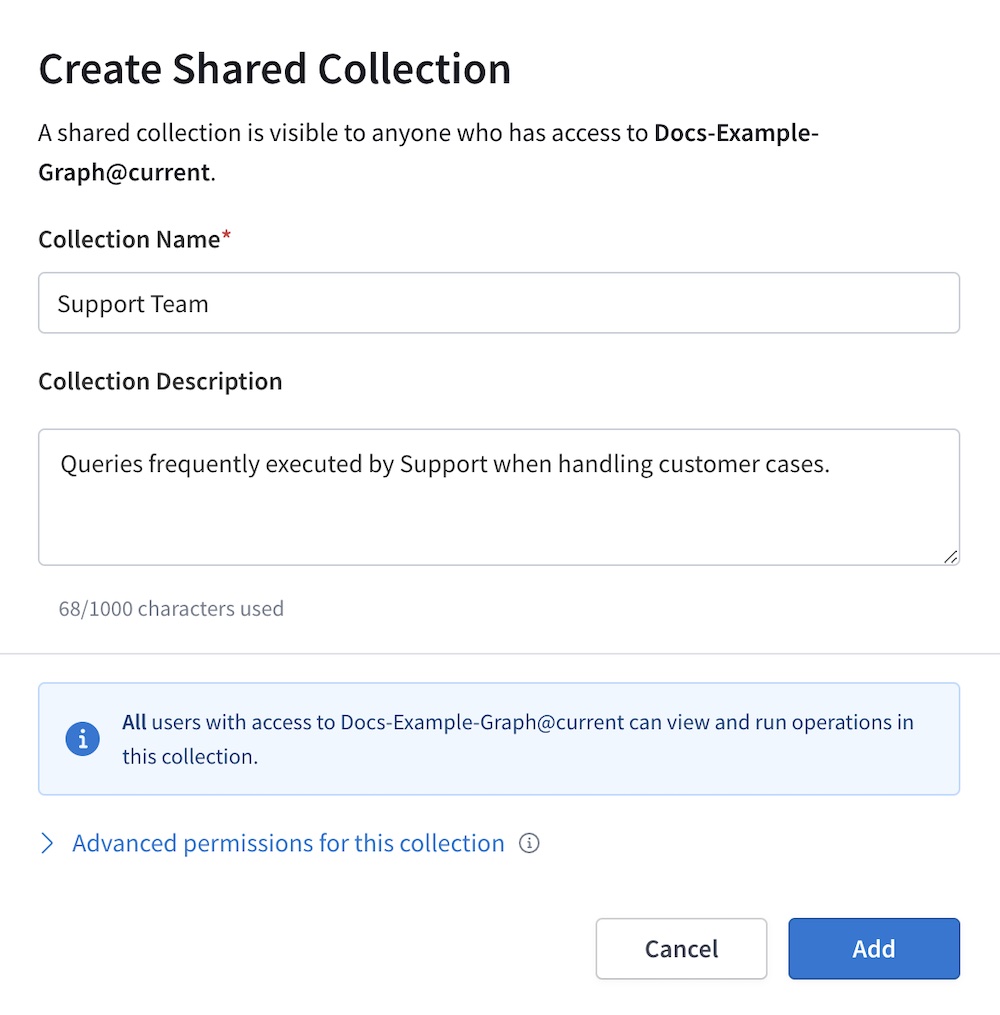 Create collection dialog