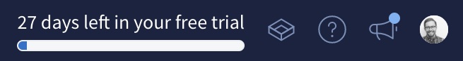 Enterprise trial duration indicator in Studio