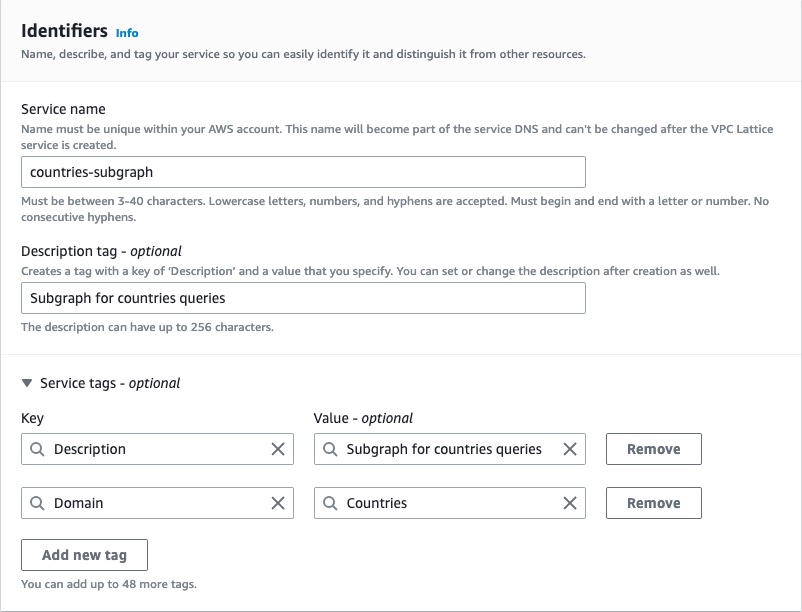 AWS VPC service page