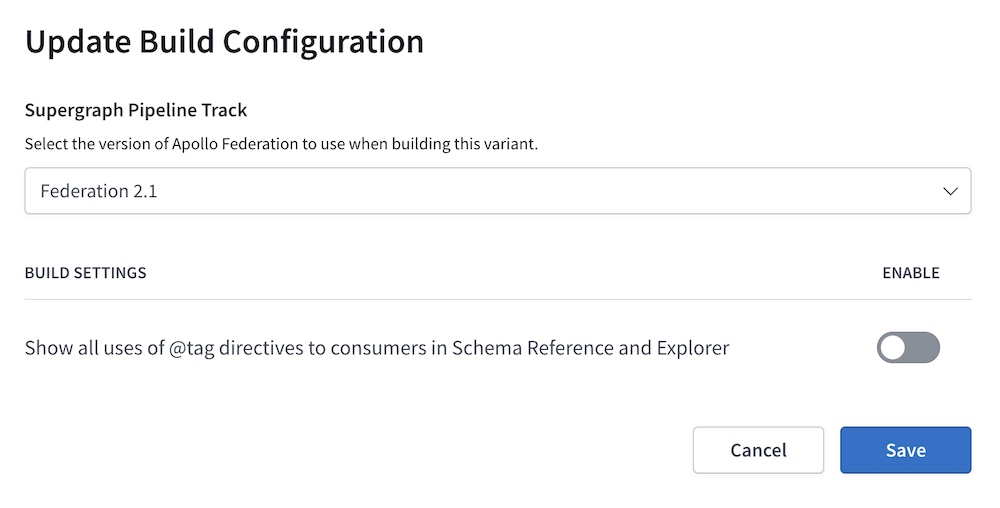 Build configuration dialog in Studio